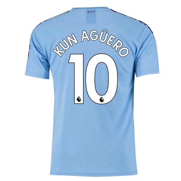 Camiseta Manchester City NO.10 Kun Aguero 1ª 2019/20 Azul